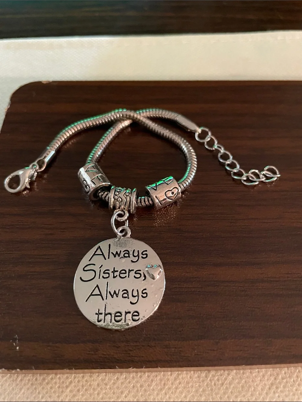7” LOVE theme Stainless Steel pendant - inspirational and sisterhood.